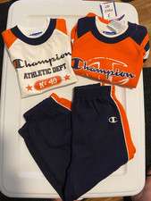 Champion 3 Piece Athletic Set Toddler Boy Size 2T Sweat Pants 2 Tops Logo NWT