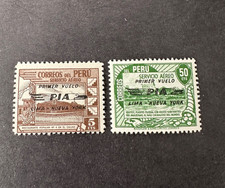 Peru 1947 Sc# C76-77 1st Flight Lima Mint Never Hinged FREE SHIPPING