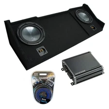 1994-2001 Fits Dodge Ram Ext Club Quad Harmony R104 Dual 10" Sub Box & CXA400.1