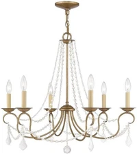 Livex Lighting 6516-48 Pennington 6 28"L x 28"W x 24"H, Antique Gold Leaf