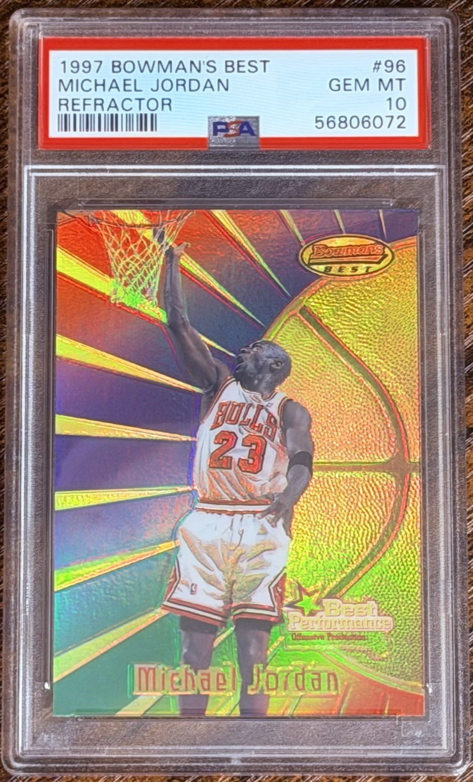 1997 Bowman’s Best Refractor Michael Jordan #96 PSA 10 Gem Mint (POP 26!)