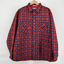 Northwest Territory Shacket Mens XL Red Plaid Quilted Lined Flannel Vintage