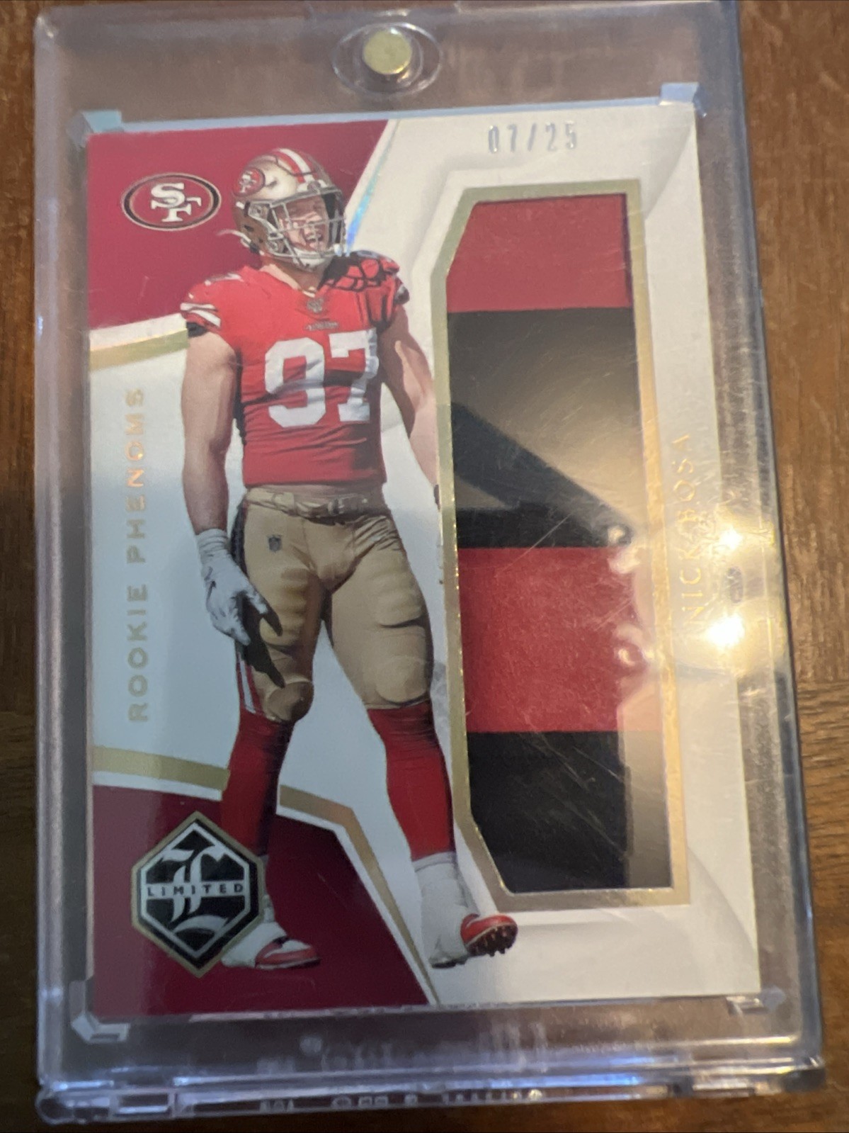 Nick Bosa Panini Limited Rookie Phenoms #RP8 Gold Spotlight