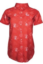 DIXXON Flannel Company The 350 Women  s Short Sleeve Casual Button Up Sz L Red