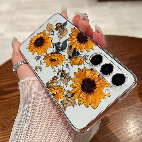 Case For Samsung S25 Ultra S24 S23 A56 A16 A15 A55 Clear Hard Sun Flower Cover - Picture 2 of 17