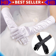 Stretchy Long Opera Gloves Party Satin Gloves Adult Size Elbow Length Wedding US