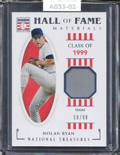 2021 NATIONAL TREASURES NOLAN RYAN  HALL OF FAME MATERIALS JERSEY /99 HOF-NR