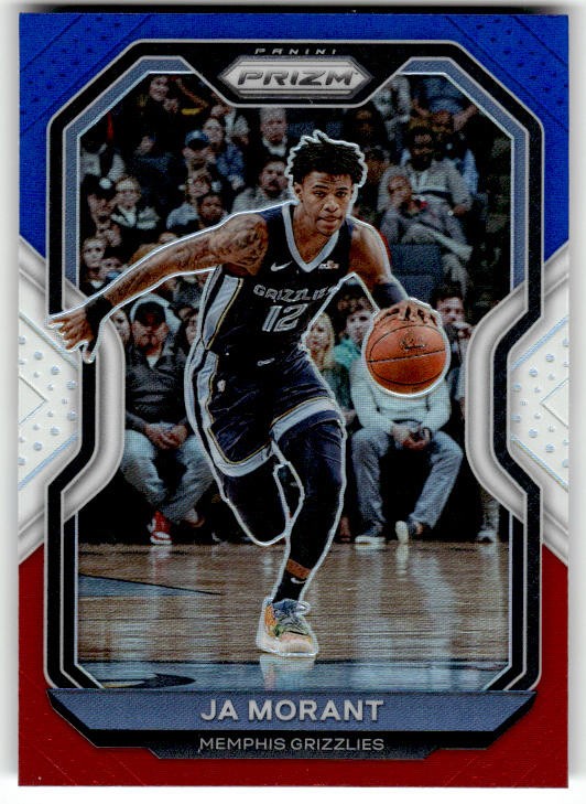2020-21 Panini Prizm Red, White and Blue Prizms Ja Morant #115 Memphis Grizzlies