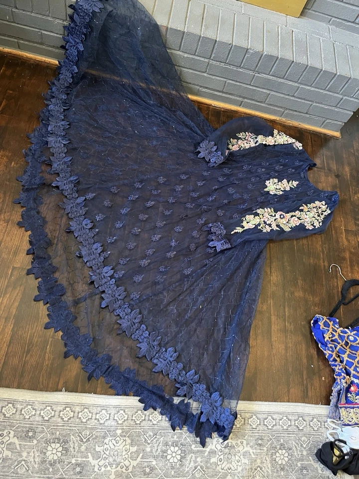 Pakistani Feraaq Ready ToWear Suits Indian Wedding Party bollywood Blue - Image 2 of 4