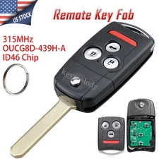 4 Button Remote Flip Key Fob OUCG8D-439H-A for Acura TL 2007 2008 +Circuit Board