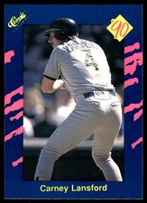 Carney Lansford 1990 Classic Blue #12 Athletics MLB READ FREE SHIP AutographDen