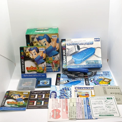 MOBILE GOLF + Mobile Adapter Trainer GB Set Boxed Gameboy Nintendo Japan