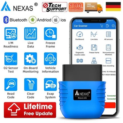 NEXAS NexLink Bluetooth OBD2 Scanner OBD EOBD Fahrzeugdiagnosegerät Code-Reader