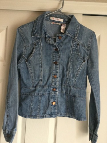 Bill Blass Jean Jacket Fitted Stretch 