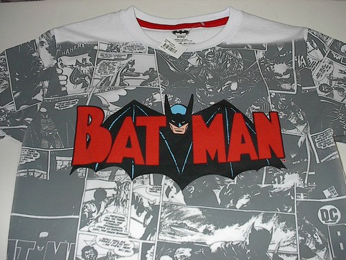 DC COMICS BOYS RETRO BATMAN LOGO T-SHIRT SIZE LARGE NEW - Picture 2 of 2