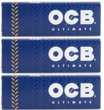 3x OCB Ultimate Rolling Papers Single Wide *Discounts* Papers FREE USA SHIPPING
