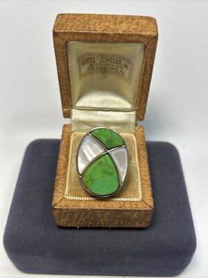 Designer DTR Jay King Sterlingsilber MOP & Gaspeite ovaler Steinring