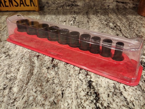 Snapon Tools 10 pc 3/8 Drive 6pt SAE Flank Drive Semi-Deep Impact Socket Set - Picture 6 of 6