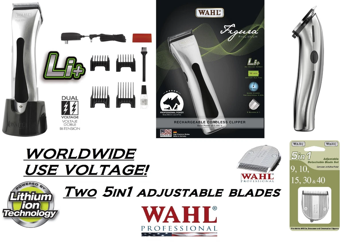 Wahl FIGURA Lithium CORDLESS Pet Clipper KIT w TWO 5 in 1 BLADES
