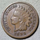 1894 1c MPD FS-402 S-2 Snow-2 Indian Head Penny 1c One Cent Circulated