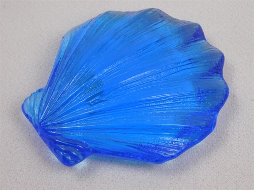 Vtg CAPRI BLUE SEASHELL Art Glass Paperweight MCM Hand Made 4.25 in. - Picture 5 of 5