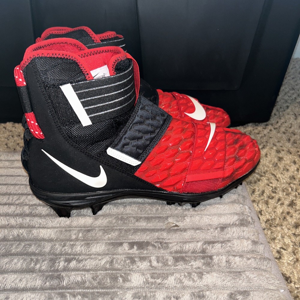 🔥NEW SZ 9.5 Nike Force Savage Elite 2  Red Lineman Football Cleats AH3999-003