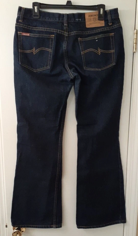 Jordache Womens Jeans Lo-Rise Dark Wash Blue Size 13/14 - Image 2 of 4