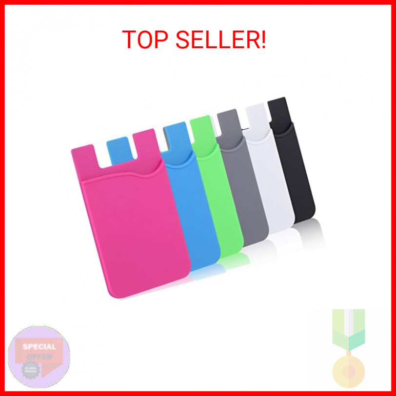 Card Holder, Pofesun 6 Pack Ultra-Slim Adhesive Wallet Credit Card Holder, Credi-image