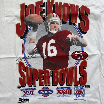 VTG NEW 90s San Francisco 49ers Joe Montana Knows Super Bowls