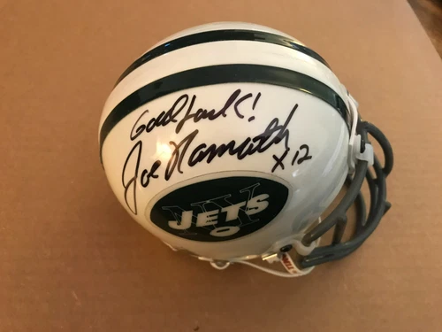 Joe Namath Signed Authentic New York Jets Mini Helmet Autographed BAS not PSA