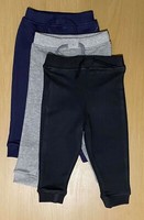 Baby Boys Fleece Bottoms Joggers Black Grey Navy 3-6/6-9/ 9-12 months 3 Pack
