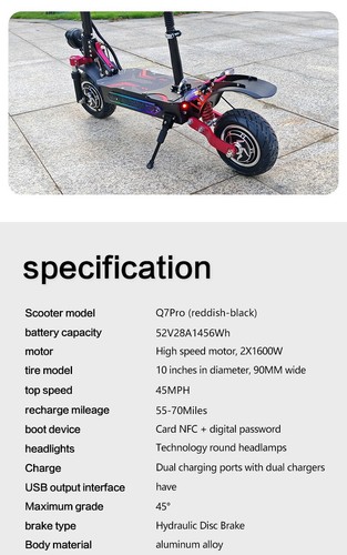 3200W Dual Motor Electric Scooter Off-Road Tires Adult E-Scooter Foldable Seated - Picture 18 of 19
