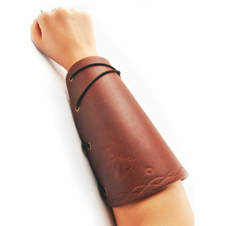 1Pcs Cow Leather Outoor Shooting Archery Arm Guard Accessory Bow Protect Brown - Image 2 of 4