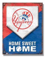 New York Yankees Home Tin Sign wall decor 12.5" x 16" Made in USA