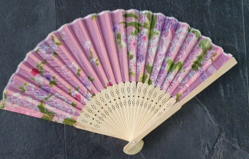 5x Pastel Colourful Wood Ladies Folding Hand Summer Decorative Fan UK Seller - Picture 4 of 7