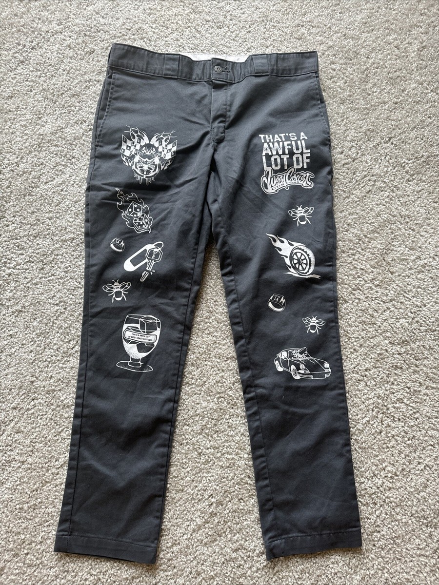 新品30 Awful Lot of Cough Syrup dickies That's A Awful Lot Of Cough Syrup x Dickies Khaki Work Pants Tan