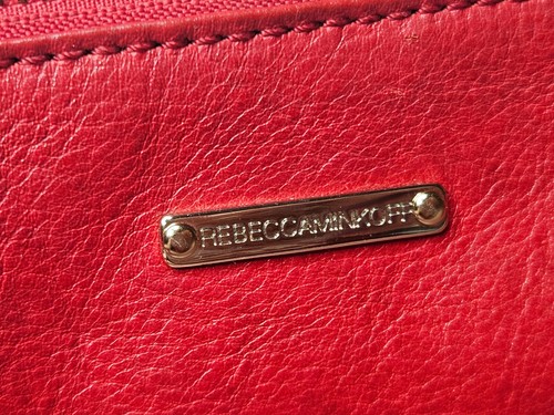 Borsa a tracolla Rebeccas Minkoff pelle rossa oro catena cinturino borchie sera - Foto 6 di 11