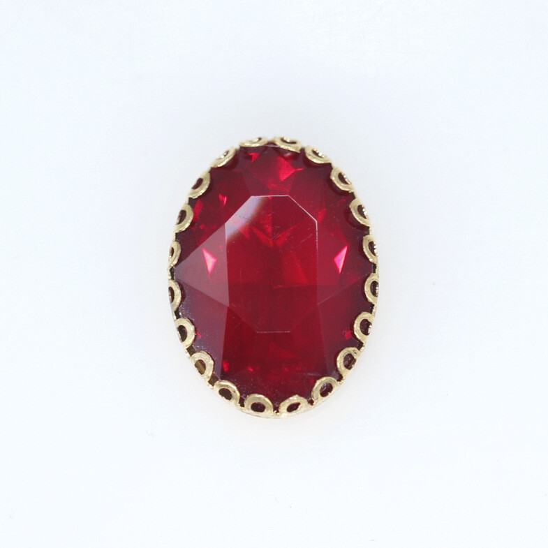 20-Piece Sew-On Crystal Rhinestone Buttons - Faceted Glass Oval Jewels For Crafts, Clothing