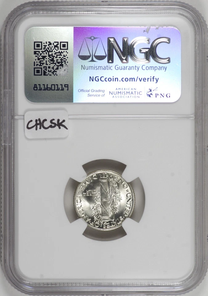 1938-S Mercury Dime 10c NGC MS67 FB Full Bands, Choice Gem [BN027] - Image 4 of 4