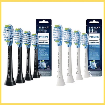 Philips Sonicare Original C3 Premium 4er-Pack Schwarz Weiß Zahn Bürstenköpfe