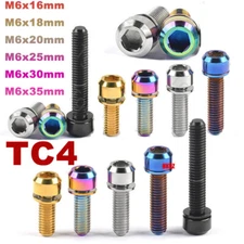 TC4 Titanium Bolts TI M6*16mm~35mm Inner Hex Head Fixing Screws MTB Bike Bicycle