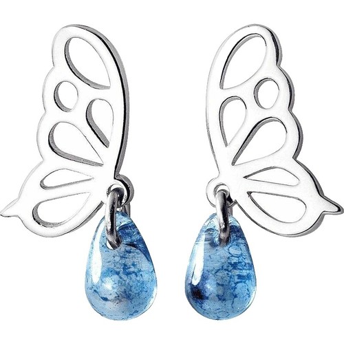 123 Geneva Women\'s blue & silver finish floating stones butterfly fashion watch Floating Birthstones Watch main image 3