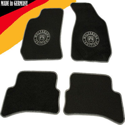 Fußmatten schwarz für VW Passat B5 3B 1996-2000 WOB Wolfsburg Edition silbergrau