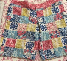 Lilly Pulitzer Ladies Vtg Patchwork Bermudas Excellent Cond Sz 12 Side  Back Pk