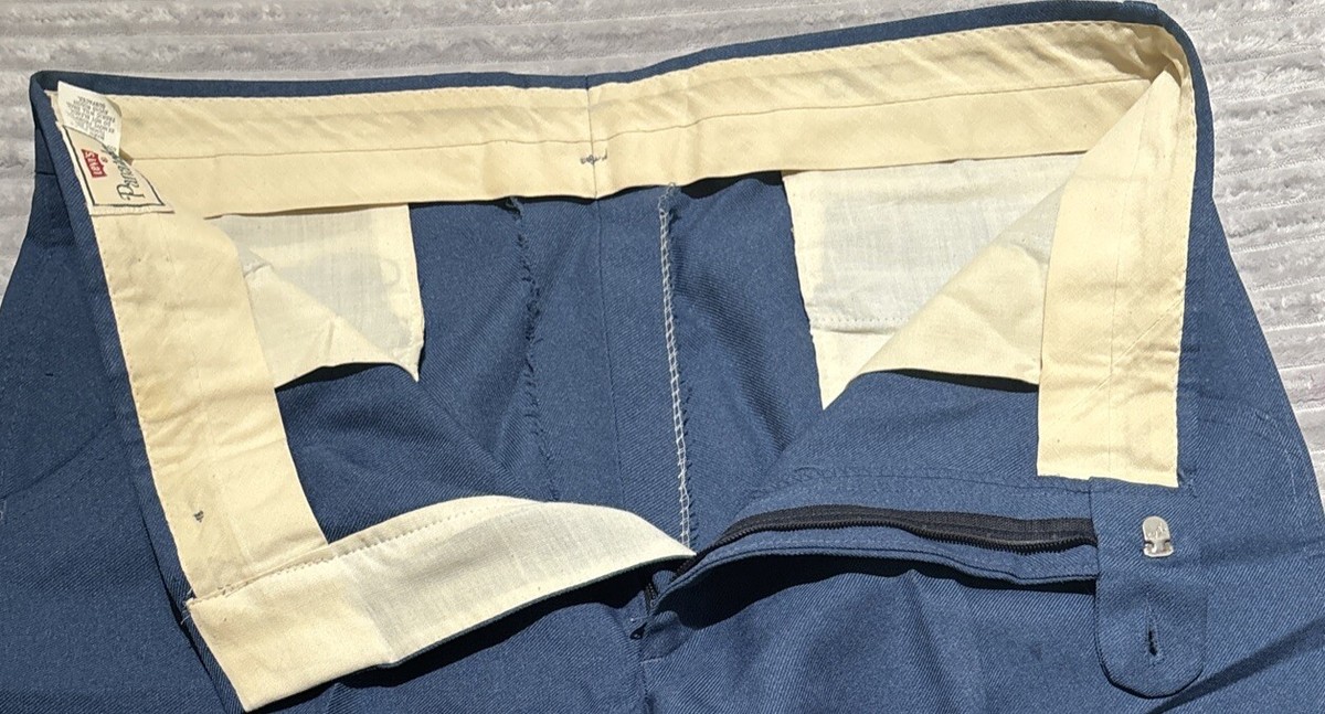 Men's VTG 1970s Blue Levis Panatela Pants Sz 36x31 70s