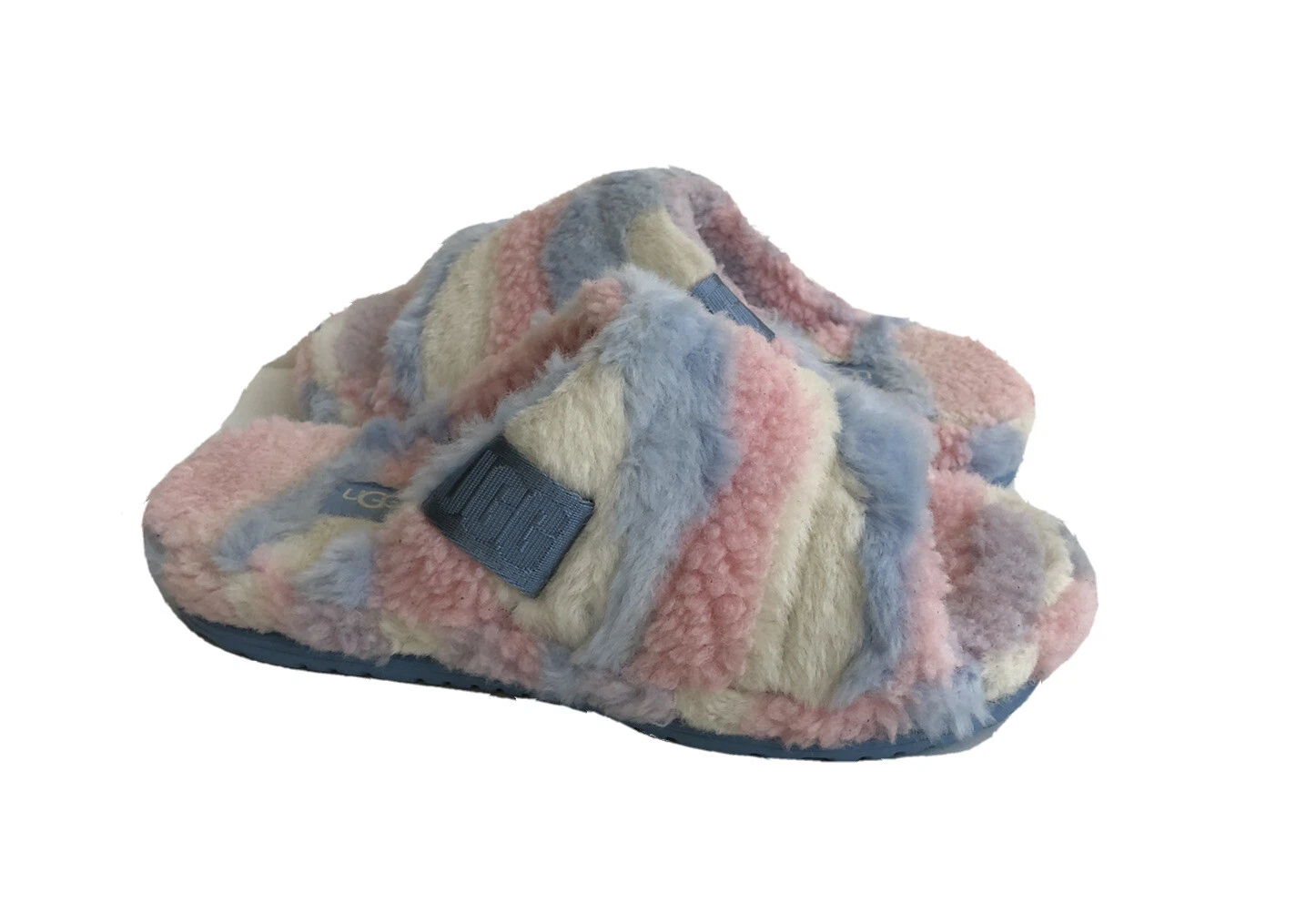 UGG PRIDE MULTI ALL GENDER FLUFF YOU CALI PANTOFOLA COLLAGE UOMO US 7 DONNA 9