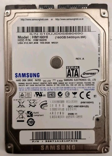 Samsung HM160HI SMO SATA 2,5" Notebook 160GB Festplatte