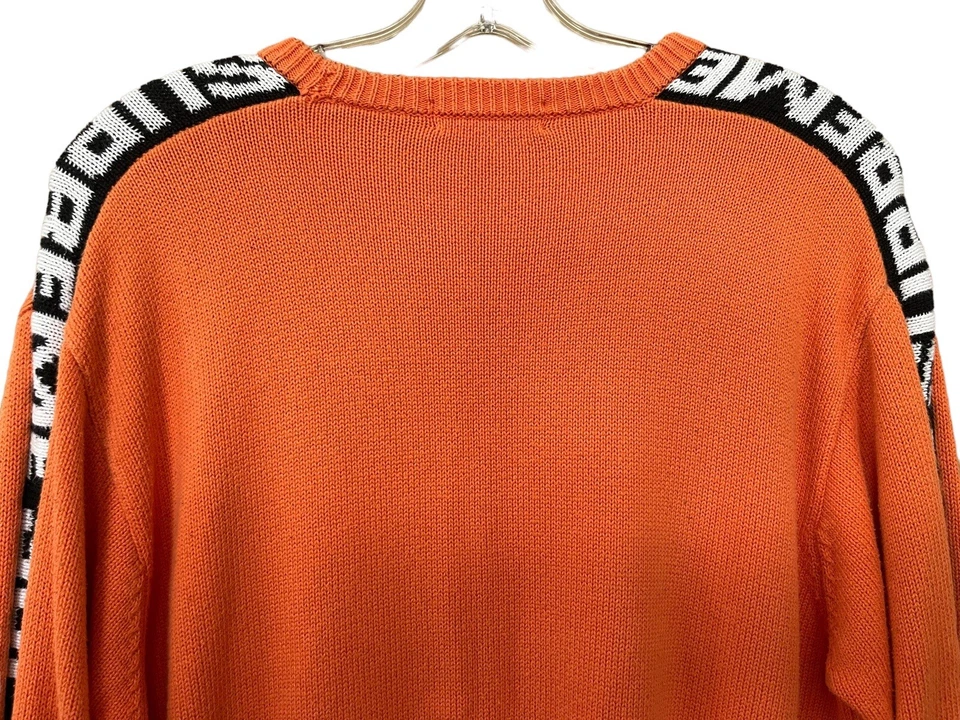Authentic Supreme Top Mens Medium Orange Black Spellout Sleeve Streetwear Trap - Image 4 of 4