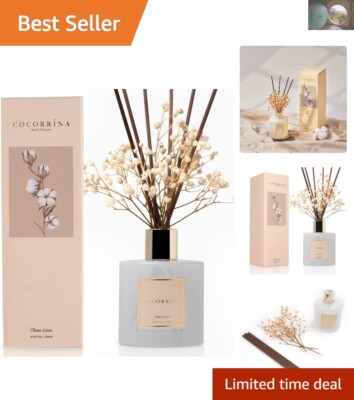 Aromatic 6.7 oz Clean Linen Reed Diffuser - Enhance Any Room with Freshness