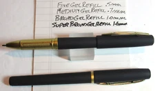 Set of 2 Super Broad Gel Rollerball Pens- Rubberized Grip/GT- 1.6mm